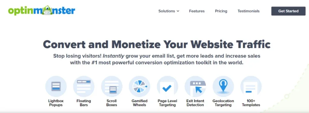 Optinmonster lead generation tool for online marketers