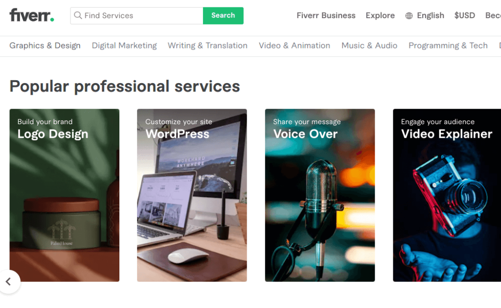 Fiverr is one of the best work marketplaces to find freelance jobs