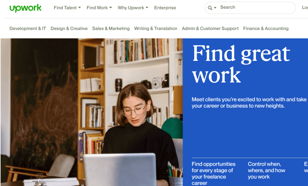 Upwork is one of the best work marketplaces to find freelance digital jobs