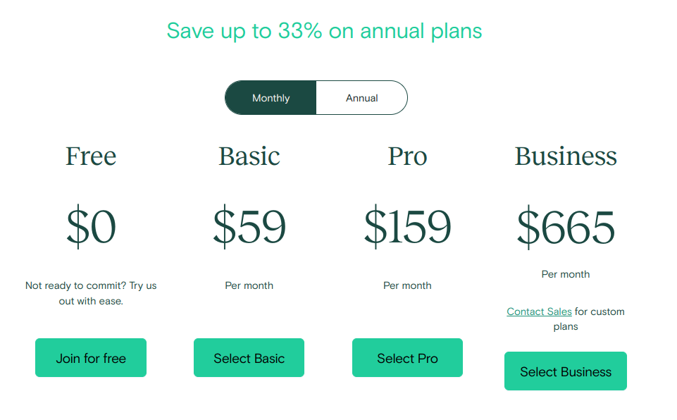 Teachable monthly pricing plans