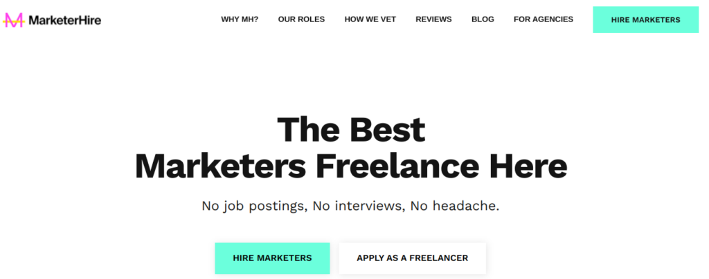 MarketerHire is one of the best freelance marketing workplaces to get jobs.