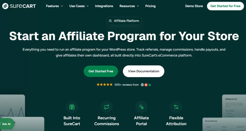SureCart's affiliate platform for WordPress 