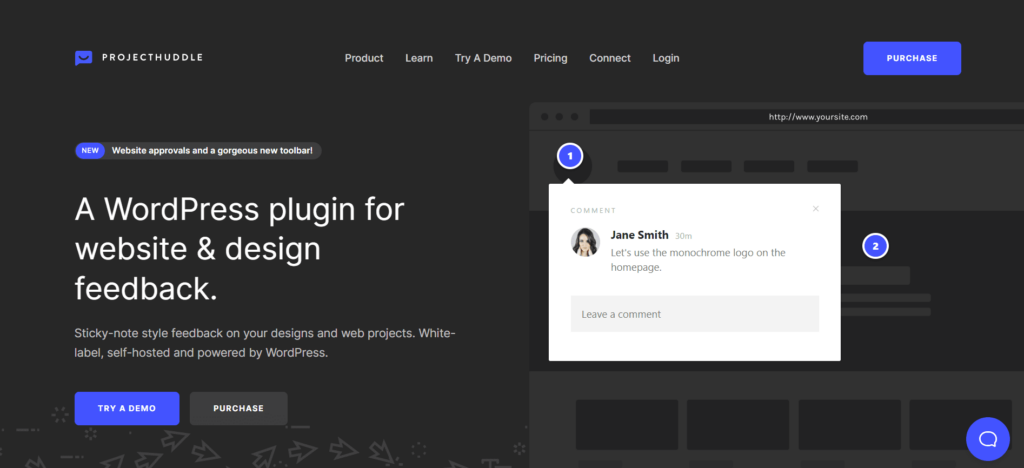 ProjectHuddle is a WordPress plugin for website and design feedback.