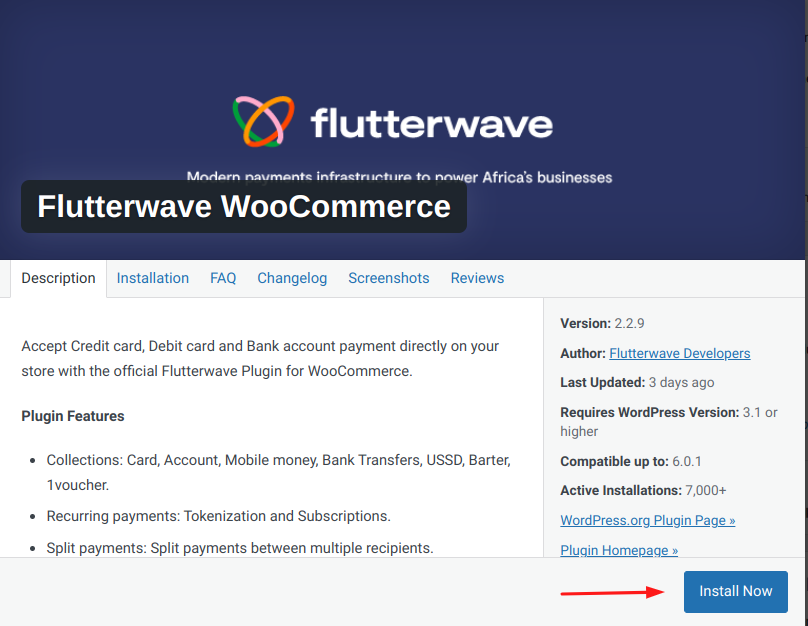 how to install and activate the official Flutterwave Plugin on your WordPress site.