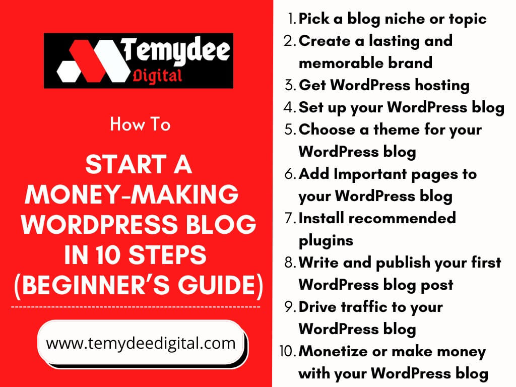 how to start a money-making wordpress blog in 10 steps 