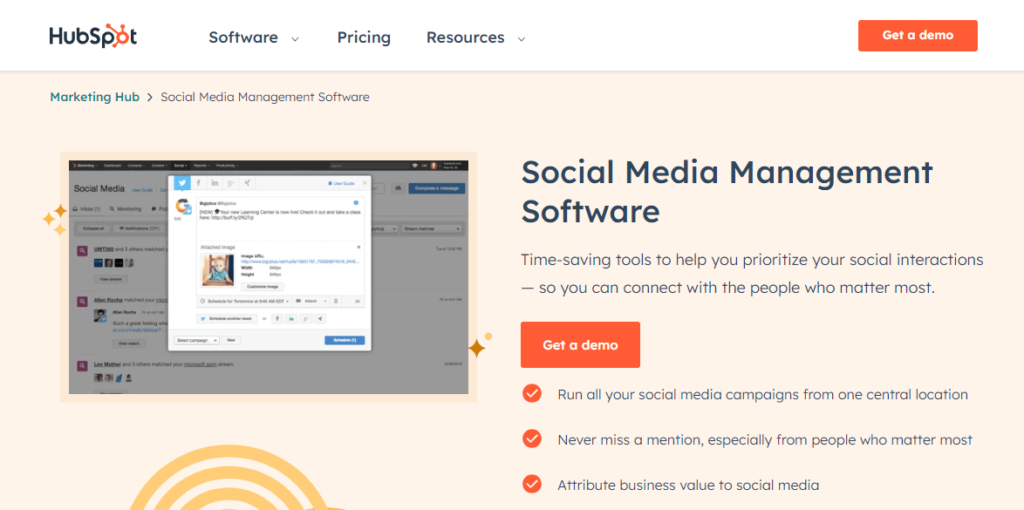 HubSpot social media management software review
