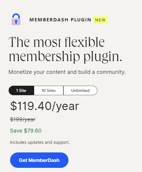MemberDash Plugin Pricing Plans