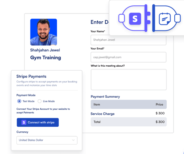 Connect FluentBooking with Stripe on your WP site and get paid.