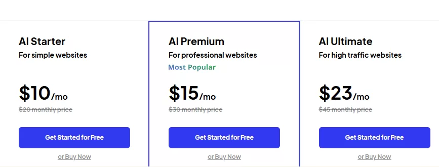 10web vibe for wordpress pricing