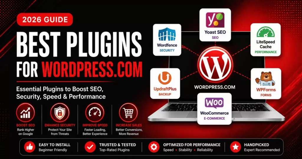 Best plugins for WordPress.com 2026 – SEO, security, speed and WooCommerce tools