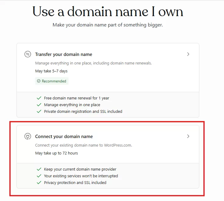 how to connect your existing domain to WordPress.com