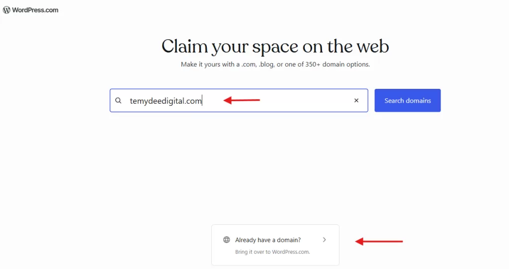 How to register a domain inside your WordPress.com account